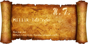Millik Tünde névjegykártya